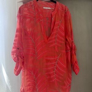 Alice + Olivia Vibrant coral tunic
